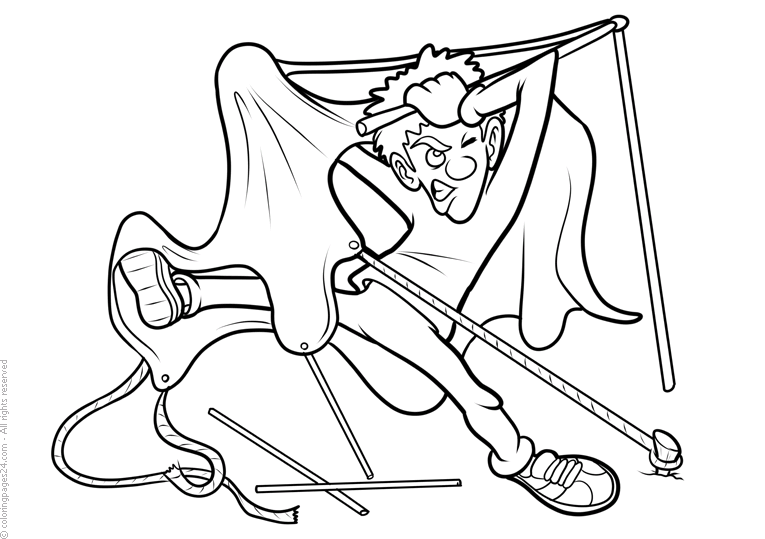 Plansa de colorat cu Camping 74 72